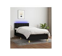 Boxspring met matras en LED stof zwart 90x190 cm3133999