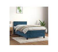 Boxspring met matras fluweel donkerblauw 100x200 cm3141171