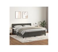 Boxspring met matras fluweel donkergrijs 180x200 cm3141498