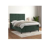 Boxspring met matras fluweel donkergroen 140x190 cm3143202