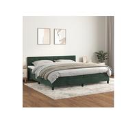 Sommier à Lattes de Lit avec Matelas Rembourré Rose 200x200 cm Velours vidaXL