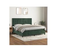 Boxspring met matras fluweel donkergroen 200x200 cm3143286