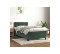 Boxspring met matras fluweel donkergroen 80x200 cm3141392