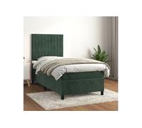 Boxspring met matras fluweel donkergroen 80x200 cm3143112
