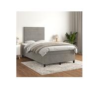 vidaXL Sommier à lattes de lit et matelas Gris clair 120x200cm Velours 3143073
