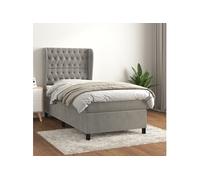 Boxspring met matras fluweel lichtgrijs 90x190 cm3129363