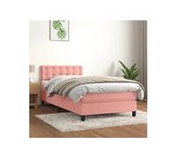 VidaXL Lit à sommier tapissier avec matelas Rose 90x190 cm Velours - Modèle 3141520