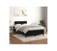 Vidaxl Lit À Sommier Tapissier Avec Matelas Noir 120x200 Cm Velours Noir