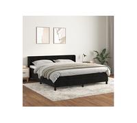 Vidaxl Lit À Sommier Tapissier Et Matelas Noir 160x200 Cm Velours Multicolore