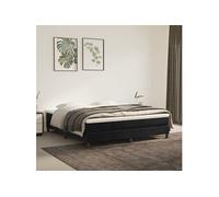 Boxspring met matras fluweel zwart 180x200 cm3144347