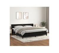 Lit À Sommier Tapissier Et Matelas Noir 200x200 Cm Velours Noir