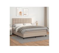 Boxspring met matras kunstleer cappuccinokleurig 160x200 cm3142856