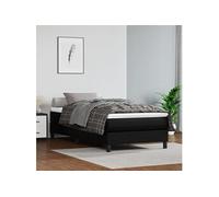 Vidaxl Lit À Sommier Tapissier Avec Matelas Noir 100x200 Cm Similicuir Noir