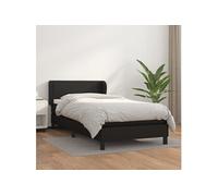 Sommier à Lattes de Lit avec Matelas Rembourré Noir 100x200 cm Similicuir vidaXL