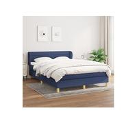 Boxspring met matras stof blauw 140x190 cm3126883