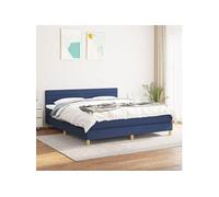 Boxspring met matras stof blauw 160x200 cm3140711