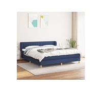 Boxspring met matras stof blauw 180x200 cm3126987