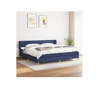 Boxspring met matras stof blauw 200x200 cm3126835