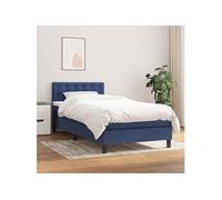 Boxspring met matras stof blauw 90x190 cm3140343