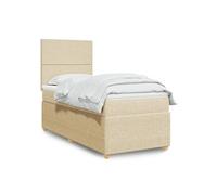 Boxspring met matras stof crÃmekleurig 100x200 cm3294265