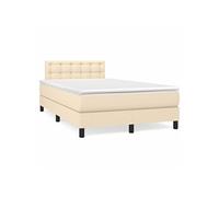 vidaXL Sommier à lattes de lit avec matelas rembourré Taupe 100x200 cm Tissu