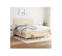 Boxspring met matras stof crÃmekleurig 180x200 cm3137338