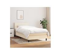 Boxspring met matras stof crÃmekleurig 80x200 cm3139854