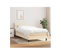 Boxspring met matras stof crÃmekleurig 90x200 cm3140270