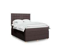 Vidaxl Sommier À Lattes De Lit Avec Matelas Marron Foncé 140x190 Cm Marron