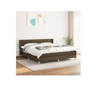 Vidaxl Lit ¿¿ Sommier Tapissier Avec Matelas Marron Fonc¿¿ 180x200 Cm