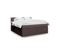 vidaXL Boxspring met matras stof donkerbruin 180x200 cm3287531 Marron G