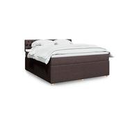 vidaXL Boxspring met matras stof donkerbruin 180x200 cm3289845 Marron G