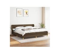 vidaXL Boxspring met matras stof donkerbruin 200x200 cm3126752 Marron G