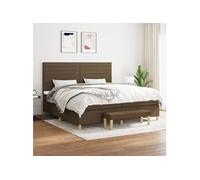Boxspring met matras stof donkerbruin 200x200 cm3137264