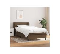 Boxspring met matras stof donkerbruin 90x190 cm3126048
