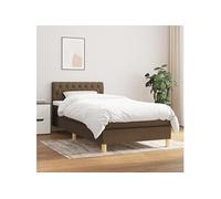 Sommier à Lattes de Lit avec Matelas Rembourré Marron Foncé 90x190 cm vidaXL