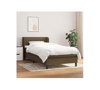 Boxspring met matras stof donkerbruin 90x200 cm3126376
