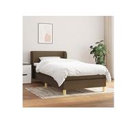 Boxspring met matras stof donkerbruin 90x200 cm3126616