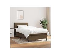 Boxspring met matras stof donkerbruin 90x200 cm3139868