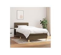 vidaXL Boxspring met matras stof donkerbruin 90x200 cm3140748 Marron G