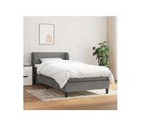 Boxspring met matras stof donkergrijs 100x200 cm3126142