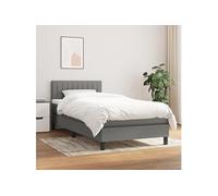 vidaXL Boxspring met matras stof donkergrijs 100x200 cm3140194 Gris G