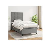 Boxspring met matras stof donkergrijs 100x200 cm3141754