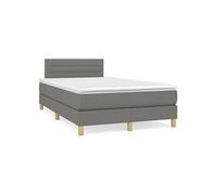 Sommier à Lattes de Lit avec Matelas Rembourré Gris Foncé 120x190cm Tissu vidaXL