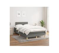 Boxspring met matras stof donkergrijs 120x200 cm3140522