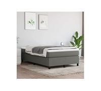 Sommier à Lattes de Lit avec Matelas Rembourré Gris Foncé 120x200cm Tissu vidaXL