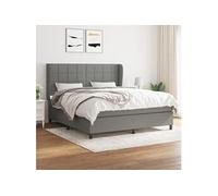 Boxspring met matras stof donkergrijs 160x200 cm3127974