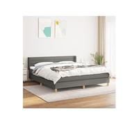 Boxspring met matras stof donkergrijs 160x200 cm3130362