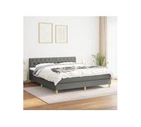 Boxspring met matras stof donkergrijs 160x200 cm3140866