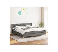 Boxspring met matras stof donkergrijs 180x200 cm3127062